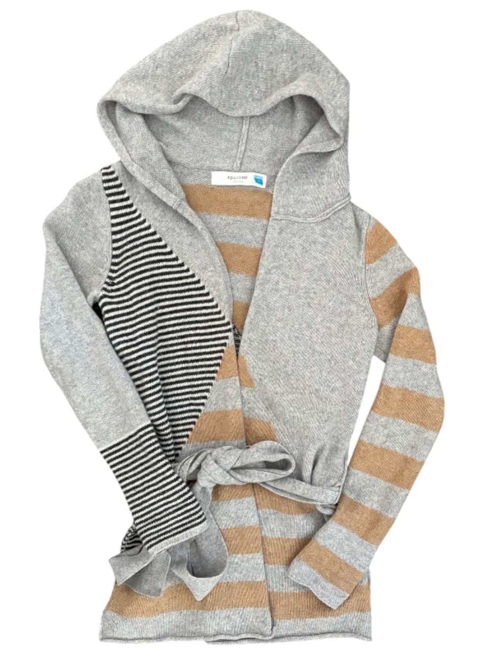 SPARROW➕ ANTHROPOLOGIE Lambswool Open Front Hooded Sweater